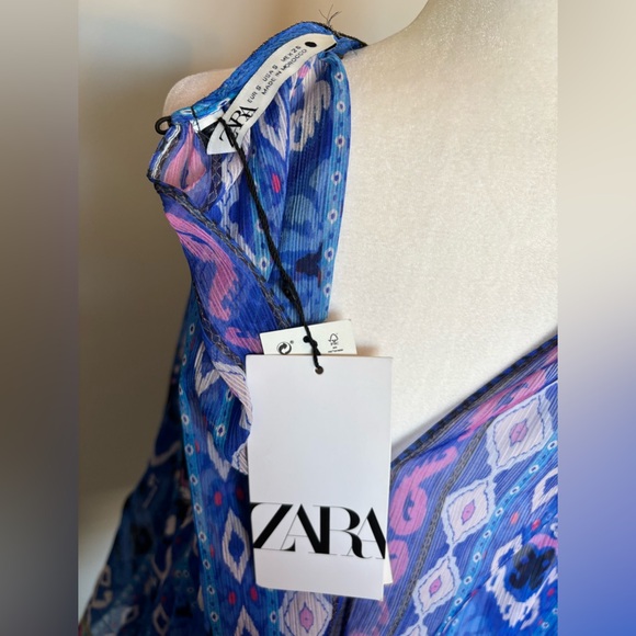 🆕 ZARA Printed Halter-neck Top - Picture 7 of 8